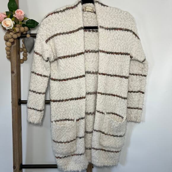 Altard State Long Sleeve Fuzzy‎ Striped Cardigan Size X Small - Picture 2 of 7